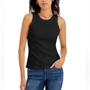 Tahari Black Fitted Sleeveless Tank Top
